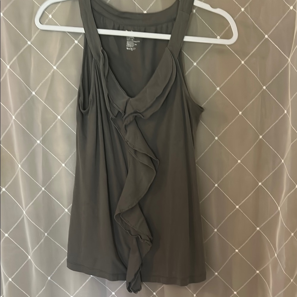 GAP Green Ruffled Tank Top